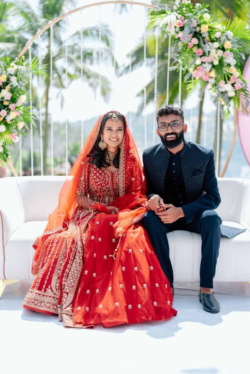 Muslim wedding couple portrait