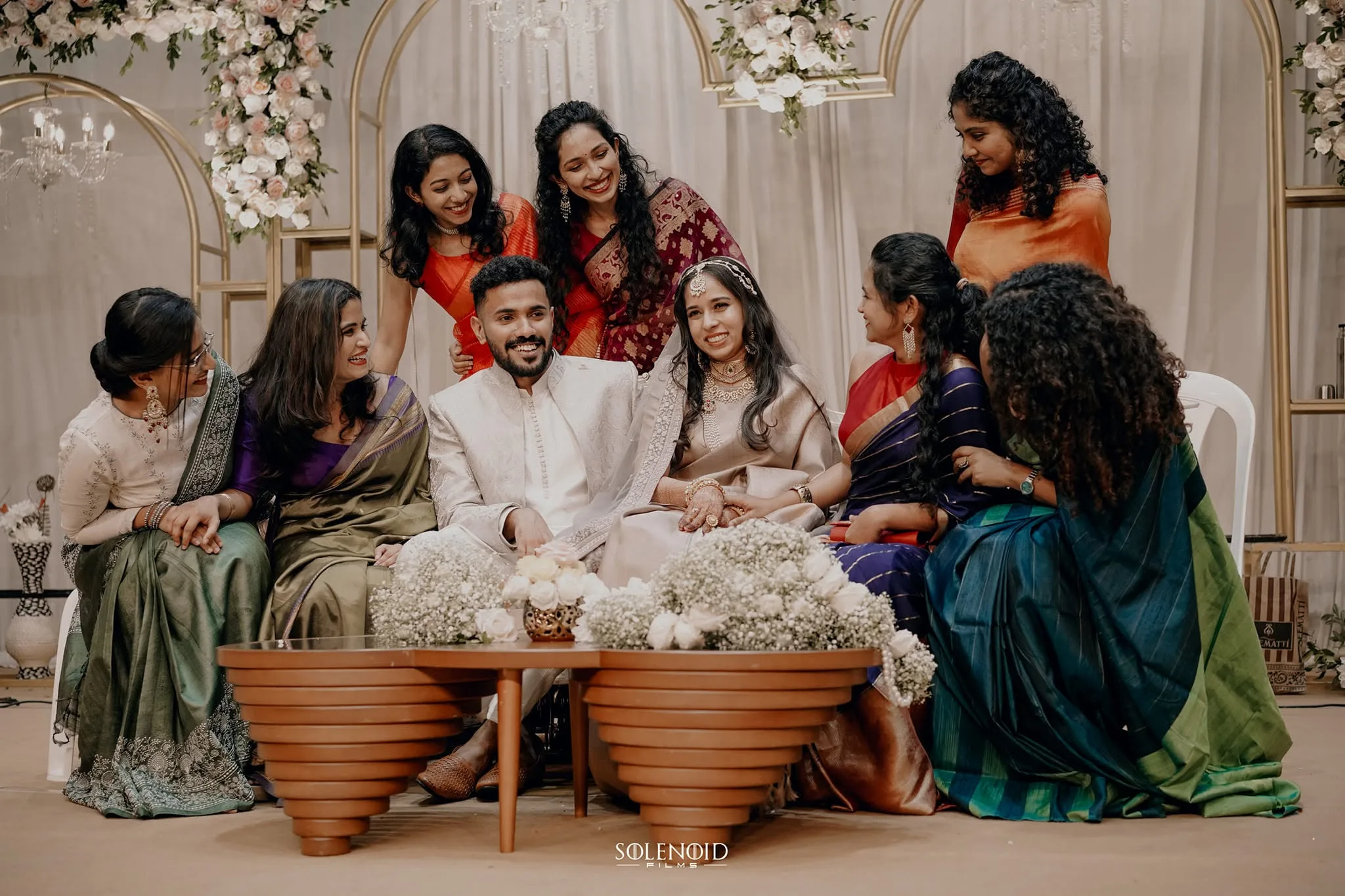 An aesthetically composed traditional wedding photograph