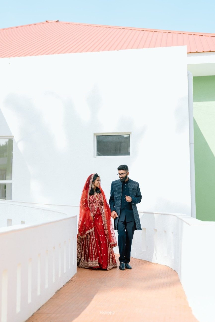 Muslim wedding couple portrait