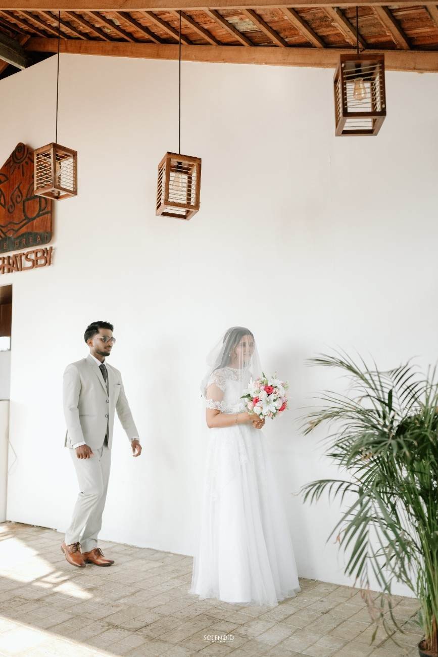 Veiled Christian bride portrait